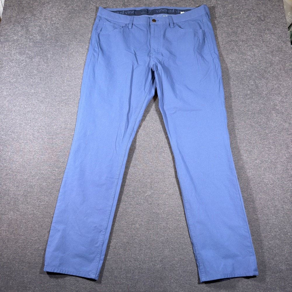 Vineyard Vines Performance Pants Mens 36x32 Blue Cotton Blend Chino Golf Casual